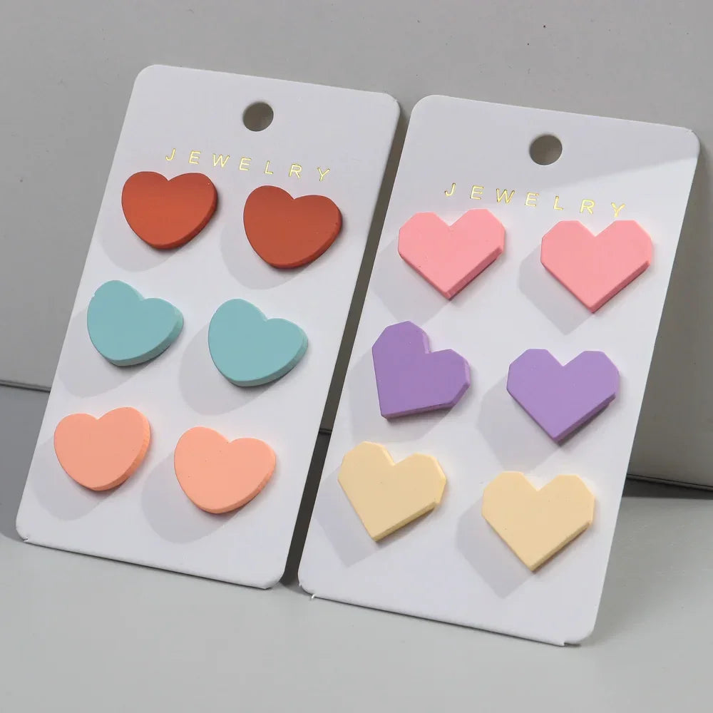 3Pairs/set Colorful Acrylic Earrings - Piña Colada