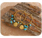 Blue Stone Stainless Steel Hoop - Piña Colada
