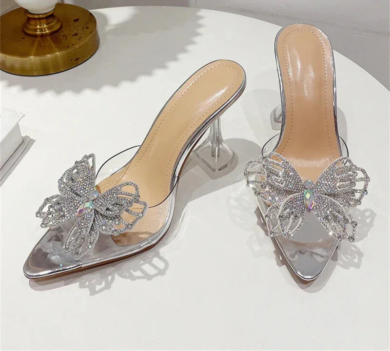 Crystal Bowknot Slippers Sexy - Piña Colada