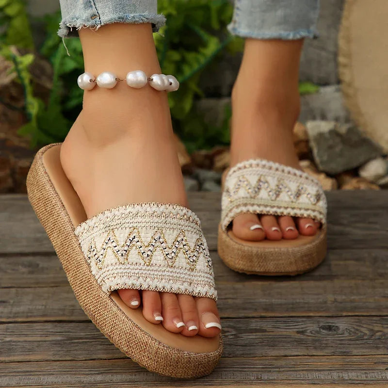 Bohemian Sandals Platform - Piña Colada