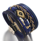 Handwoven Leather Bracelet - Piña Colada