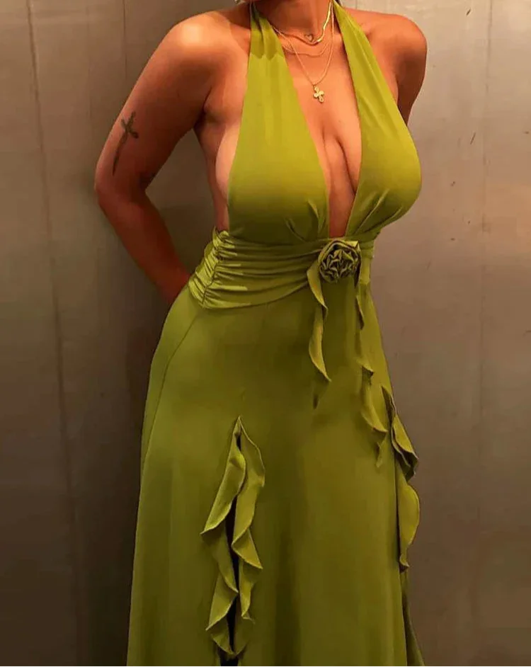 Tassel Dress Ruched - Piña Colada