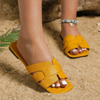 Solid Color Slide Sandals - Piña Colada