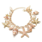 Starfish & Shell Charm Bracelet - Piña Colada