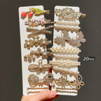 20pcs Rhinestone Bead Hair Clip - Piña Colada