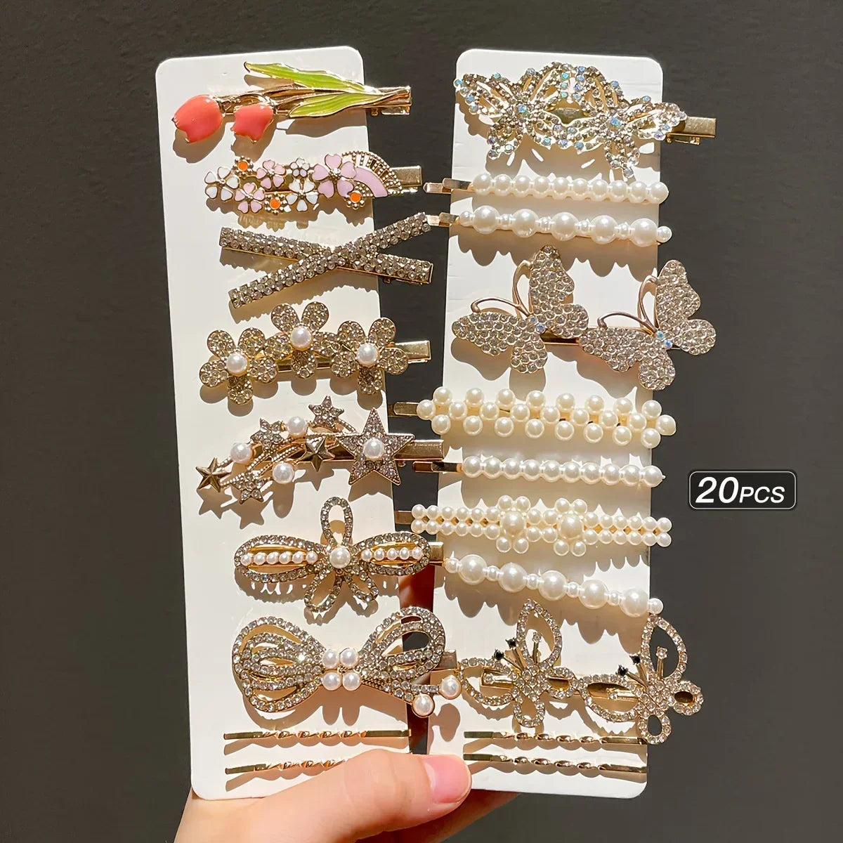 20pcs Rhinestone Bead Hair Clip - Piña Colada