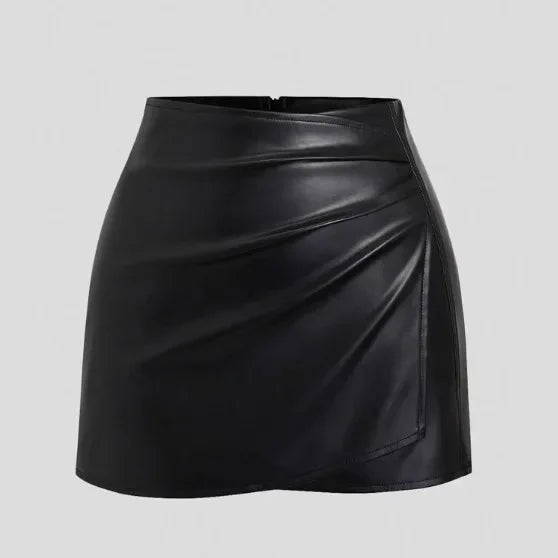 Skirt PU Leather Short - Piña Colada