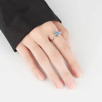 Spinner Ring Crystal Flower - Piña Colada