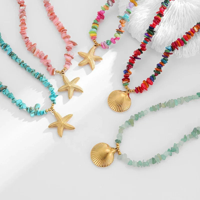 Shell Necklace Stainless Steel - Piña Colada