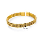 18K Gold-Plated Stainless Steel Cuff Bracelet for Women - Piña Colada