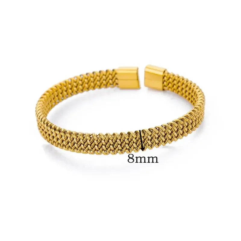 18K Gold-Plated Stainless Steel Cuff Bracelet for Women - Piña Colada