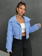Zipper Cotton-Padded Jacket - Piña Colada