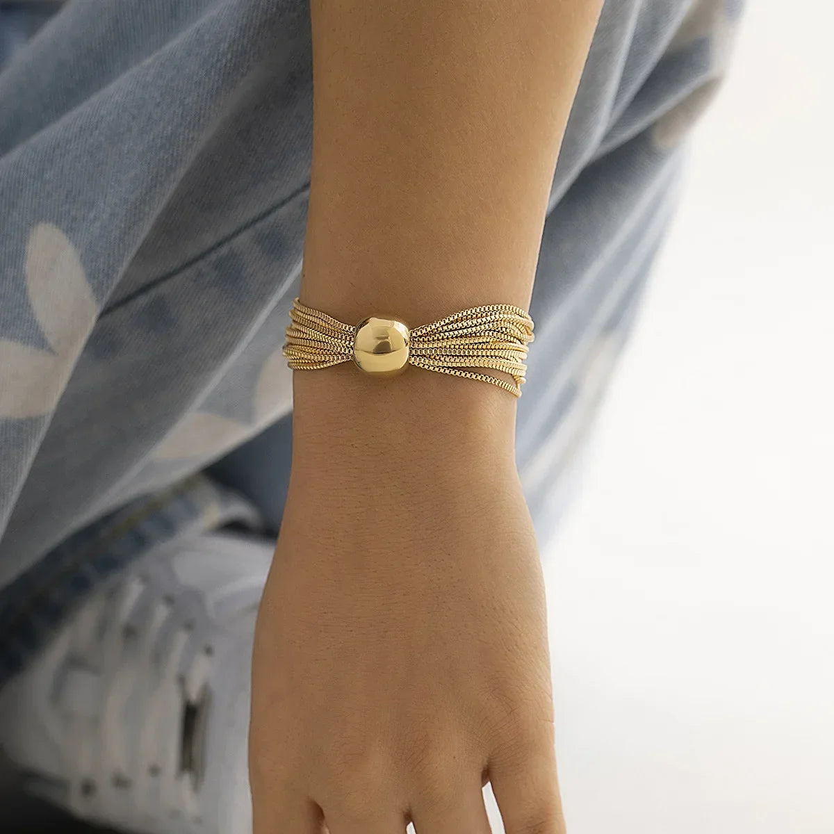 Multilayer Chain Clavicle Necklace - Piña Colada
