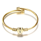 Initial Letter Cuff Bracelet Stainless Steel - Piña Colada