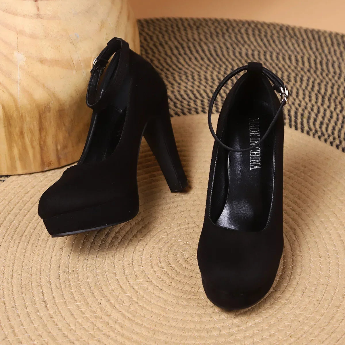 High Heels Buckle Chunky Platform - Piña Colada
