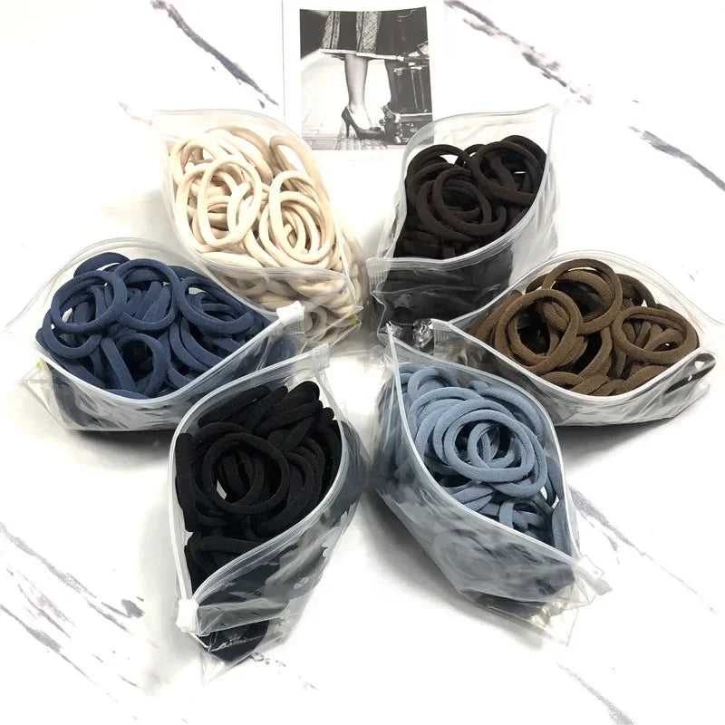 50PCS Elastic Hair Bands Set - Piña Colada