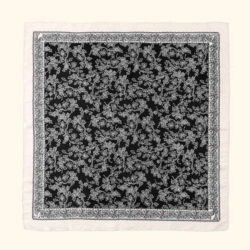 Leopard Print Square Scarf Satin Silk - Piña Colada