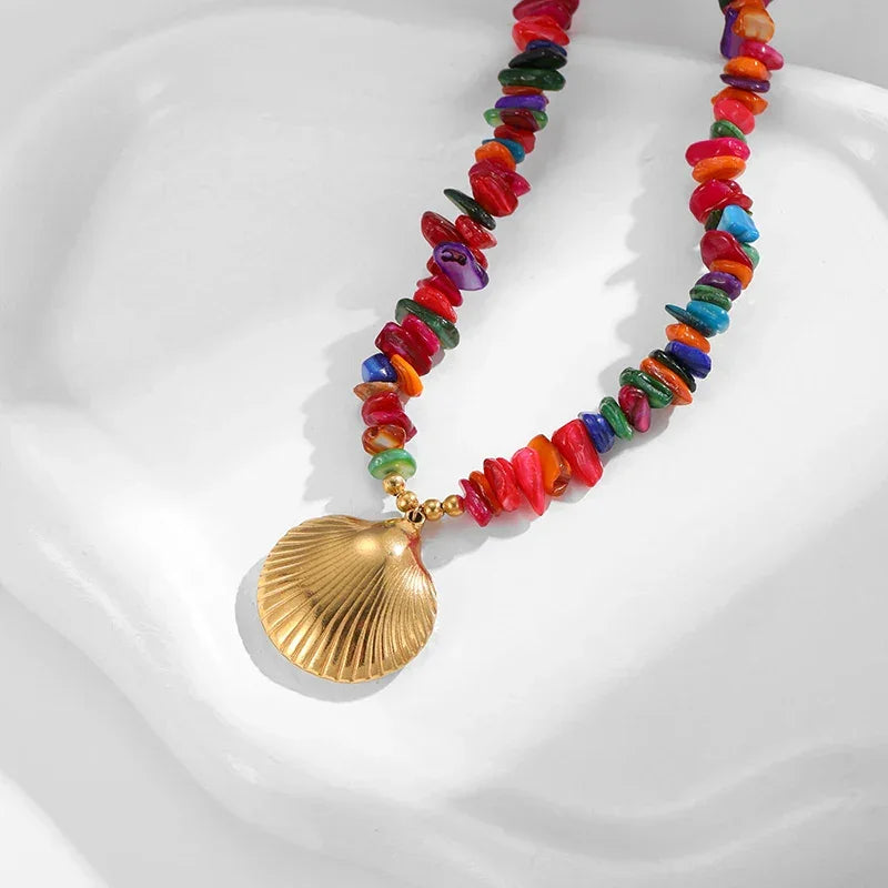 Shell Necklace Stainless Steel - Piña Colada