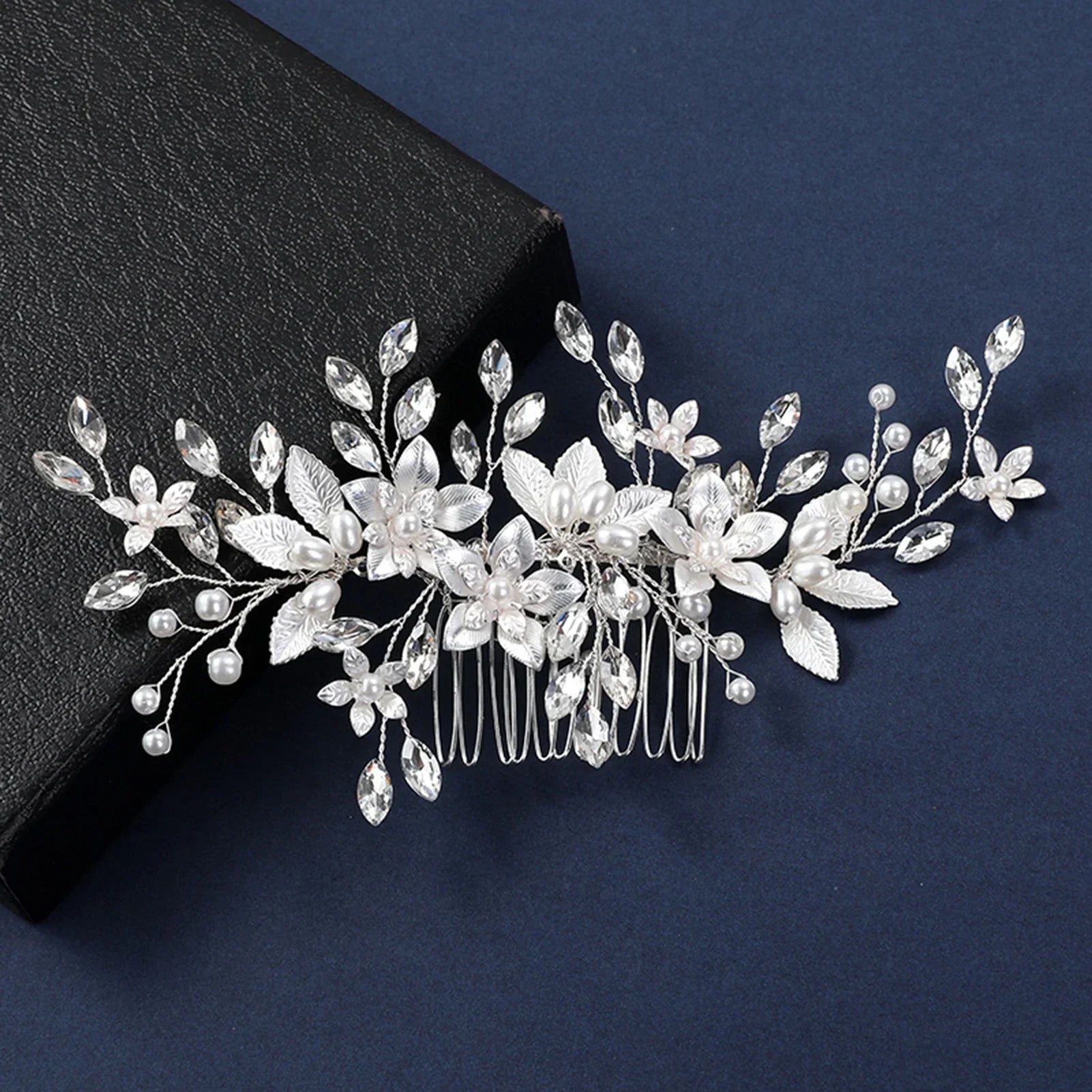 Crystal Pearl Hair Comb Clip - Piña Colada