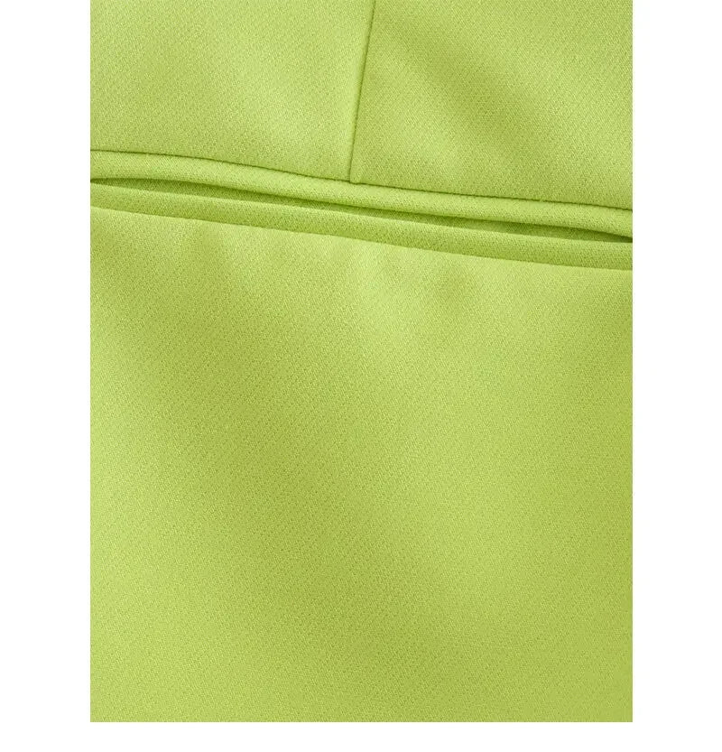 Asymmetrical High Waist Zipper Shorts - Piña Colada