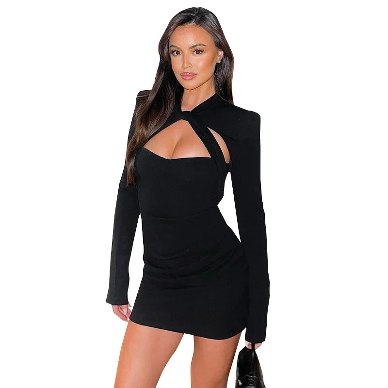 Long Sleeve Dress Mock Neck