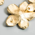 Metal Leaf Stud Earrings - Piña Colada