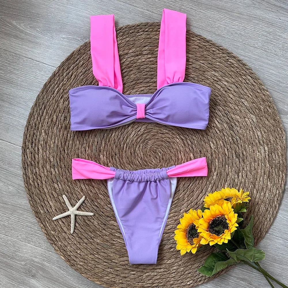 Bikini Set Solid Beachwear - Piña Colada