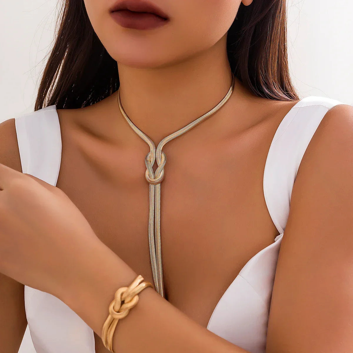2Pcs/Set Long Snake Twisted Chain - Piña Colada