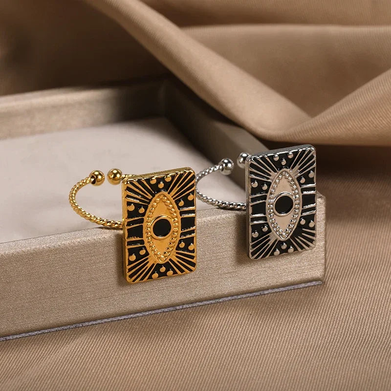Evil Eye Rings Stainless Steel - Piña Colada