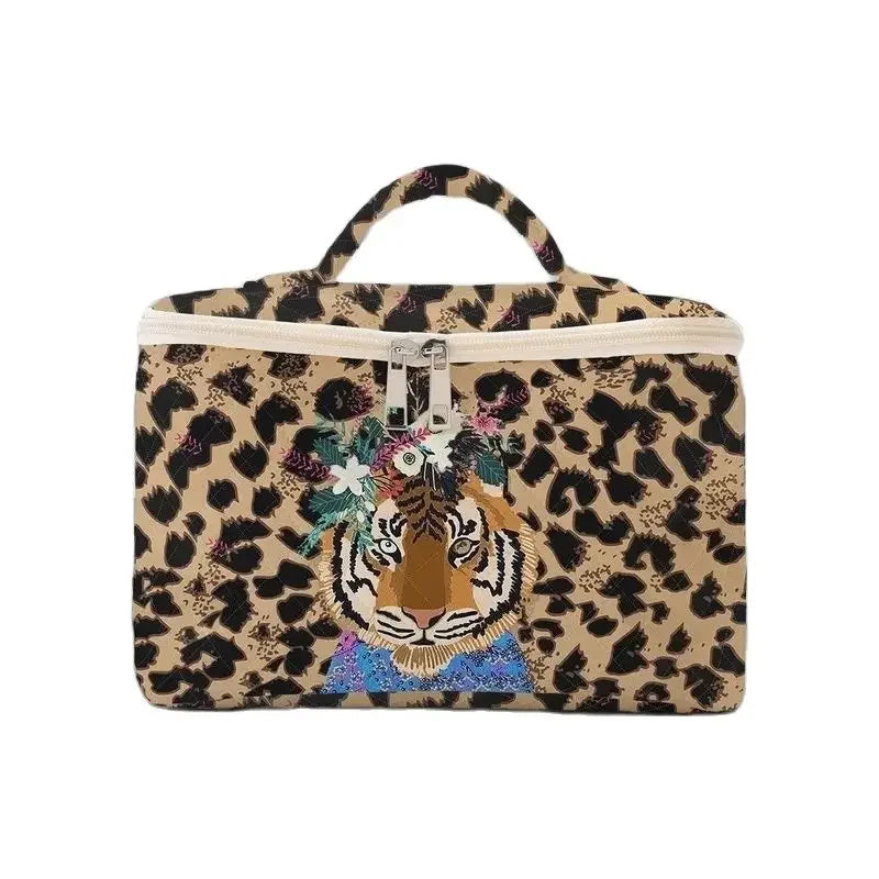 Travel Cosmetic Bag – Waterproof Polyester Makeup Organizer for Women - Piña Colada
