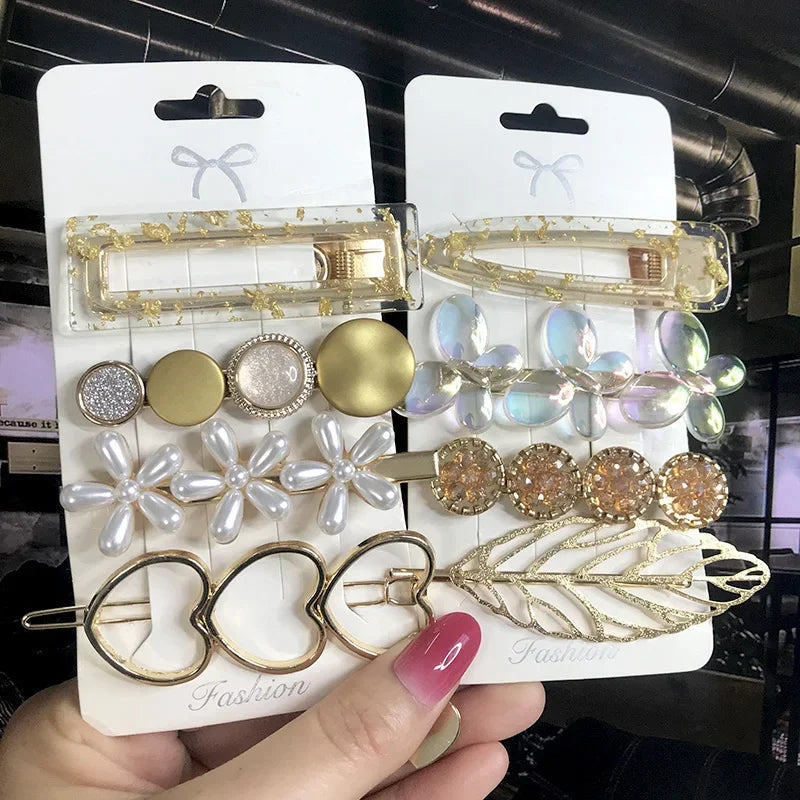 3/4pcs Set Pearl Hair Clip - Piña Colada