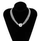 Multilayer Chain Clavicle Necklace - Piña Colada