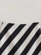 Women's Mid Skirt Striped Casual - Piña Colada