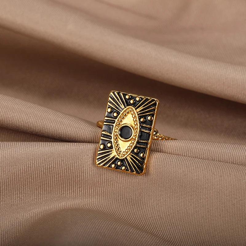 Evil Eye Rings Stainless Steel - Piña Colada