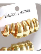 12pcs/Set Classic Twist C Shape Earrings - Piña Colada