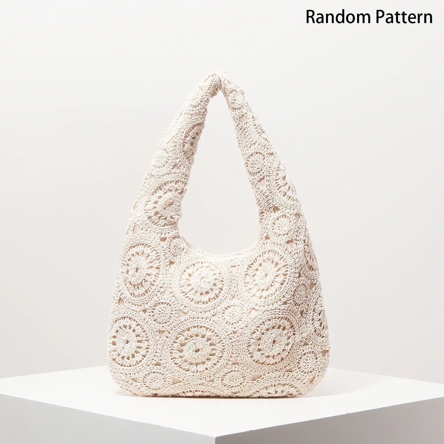 Pattern Hollow Shoulder Bag - Piña Colada