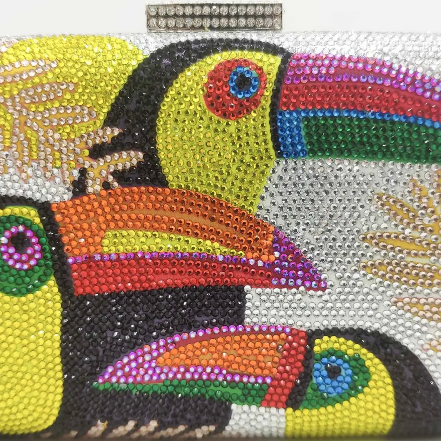Novelty Toucan Bird Women Crystal Evening Bags Rhinestones - Piña Colada