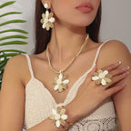 5pcs/set Handmade Raffia Woven Earrings - Piña Colada