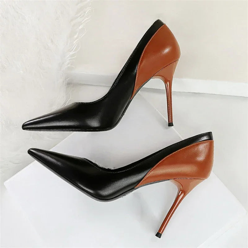Pointed Toe Pumps Thin Heels - Piña Colada