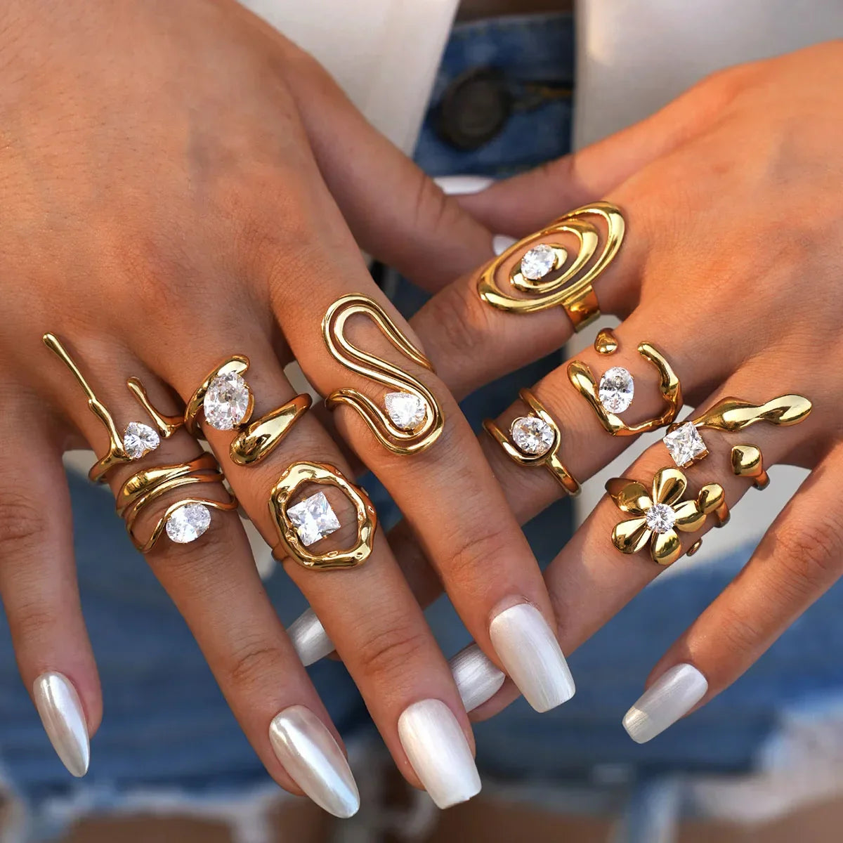 Cubic Zirconia Ring - Piña Colada