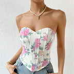 Off Shoulder Tank Top Low Cut Open Back - Piña Colada