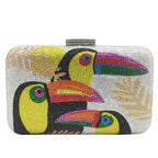 Novelty Toucan Bird Women Crystal Evening Bags Rhinestones - Piña Colada