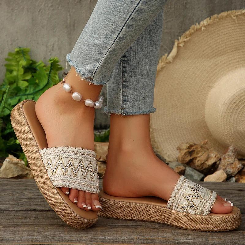 Bohemian Sandals Platform - Piña Colada