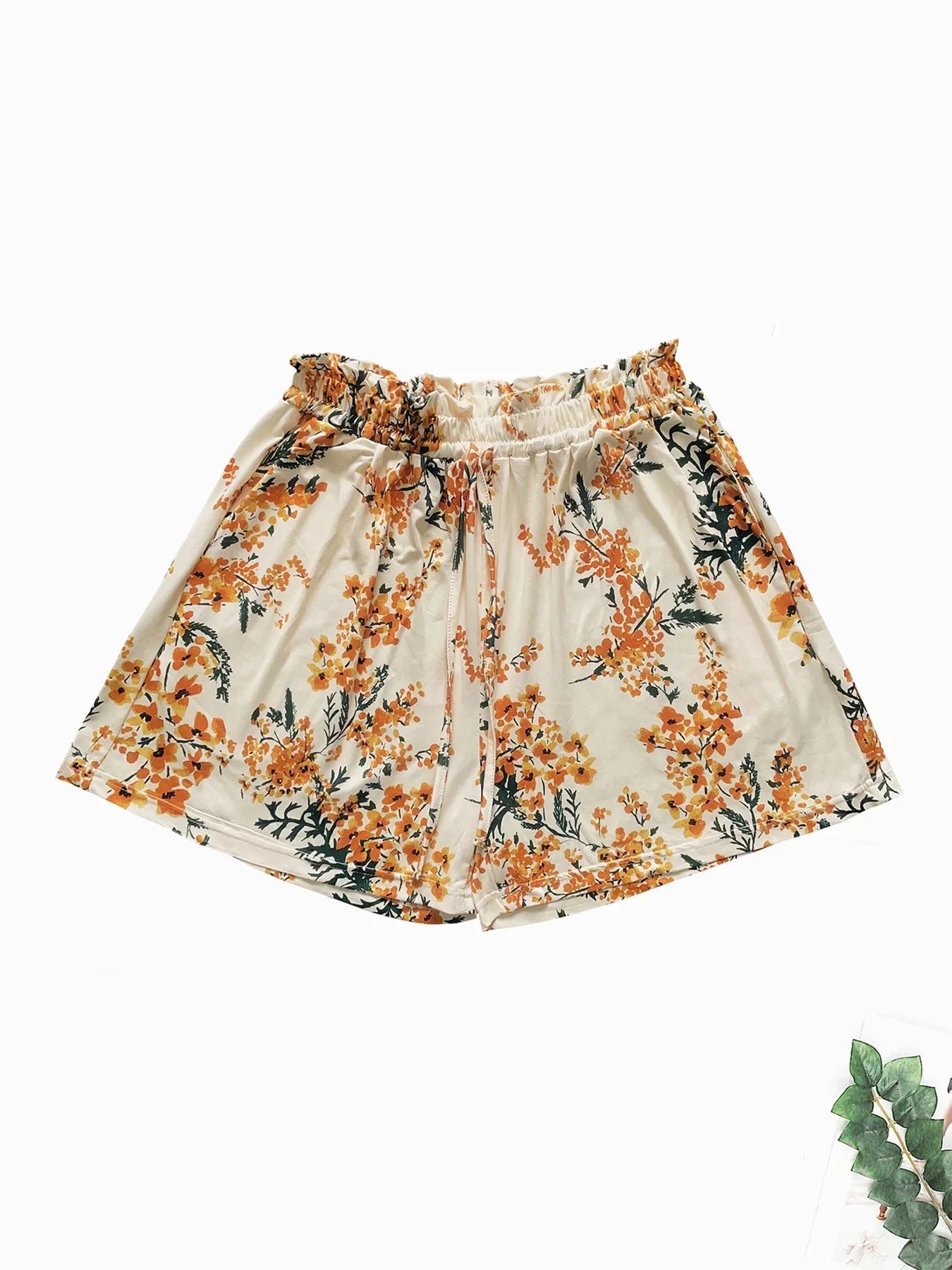 Floral Print Shorts - Piña Colada
