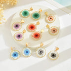 Bohemian Multicolor Crystal Drop Earrings - Piña Colada