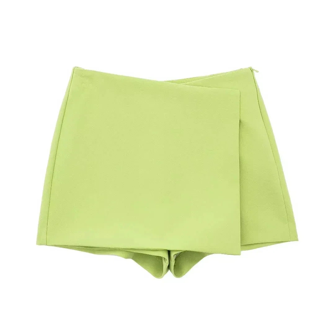 High Waist Tiered Skort – Chic Casual Elegance - Piña Colada