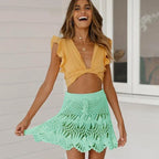 Handmade Crochet Hollow Out Swimwear Cover Up - Piña Colada