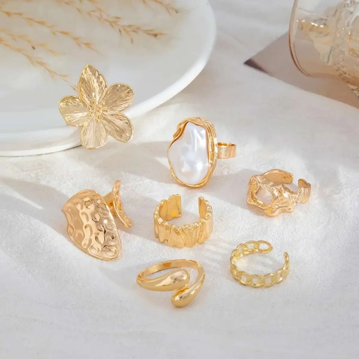 Pearl Open Rings - Piña Colada