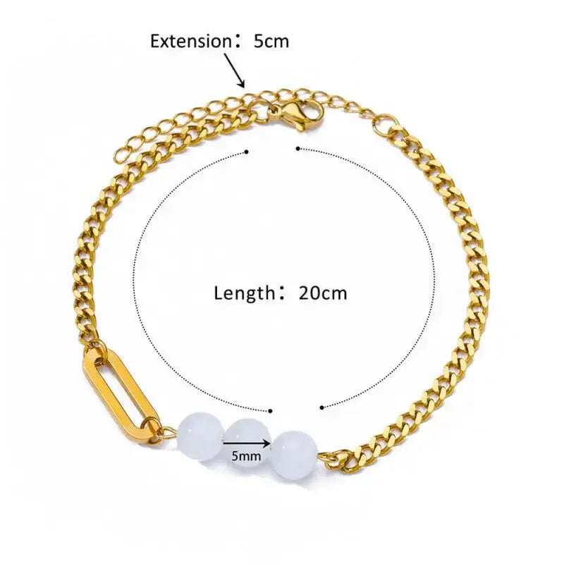 Stainless Steel Gold-Plated Anklet for Women - Piña Colada