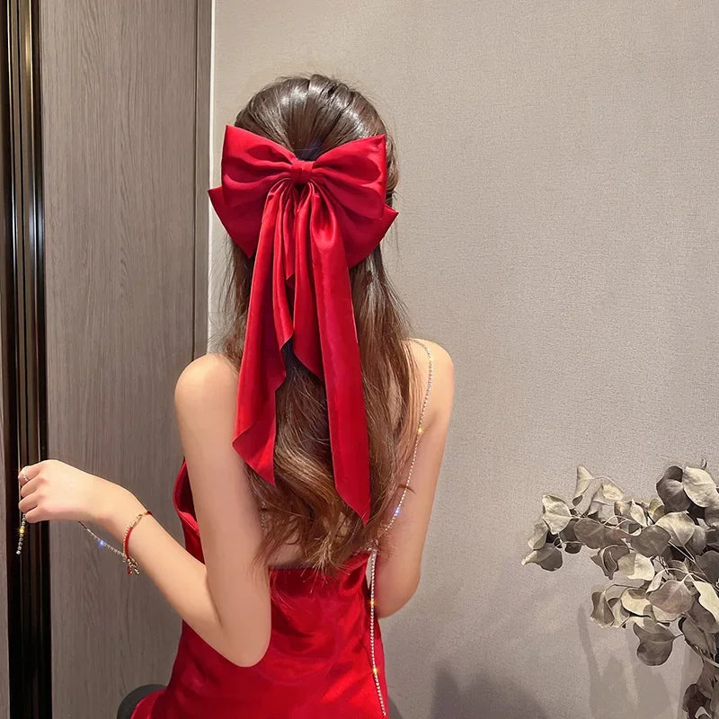 Large Bow Ribbon Hair Clip - Piña Colada
